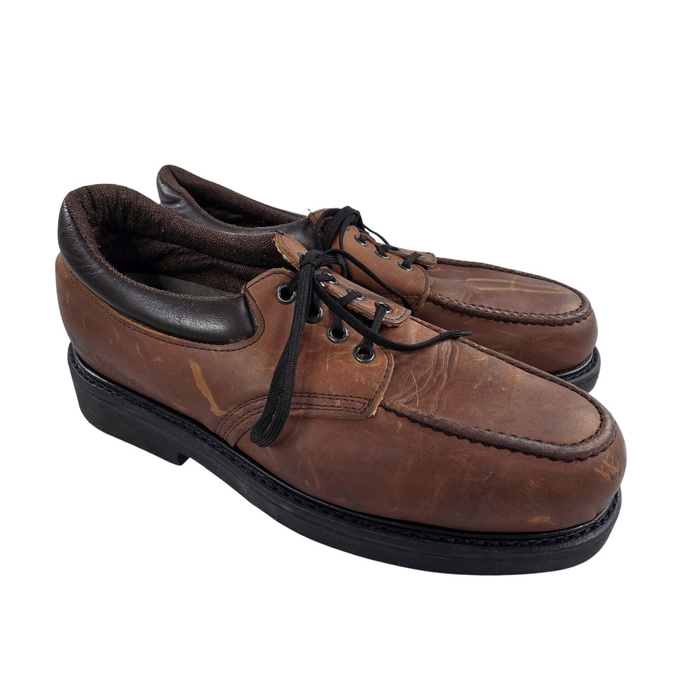 Red Wing Supersole Mens Sz 11 D Brown Leather Moc Toe Work Shoes Low Top Oxfords